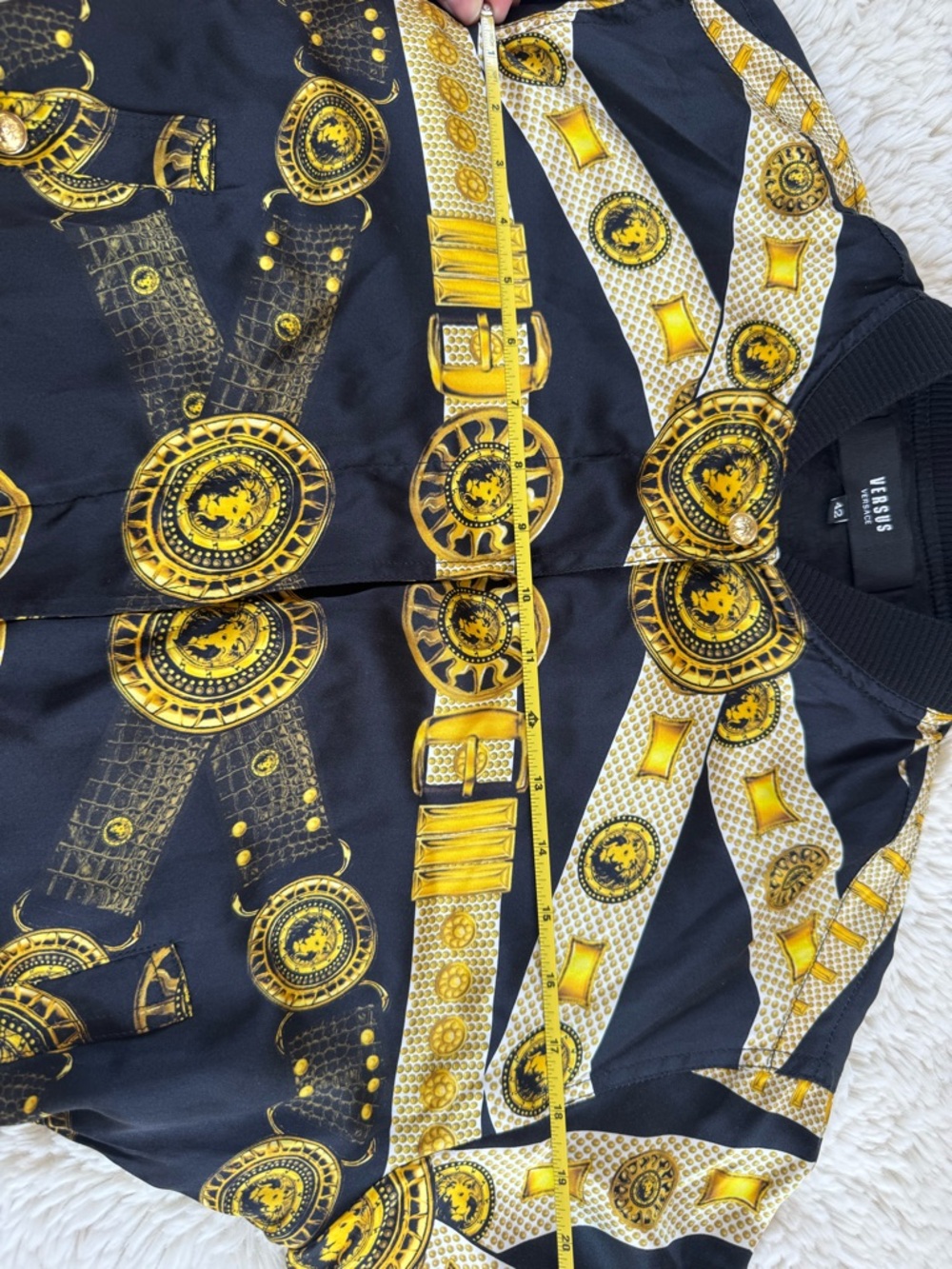 Versus Versace Black and Gold Silk Bomber Jacket - Picture 8 of 16